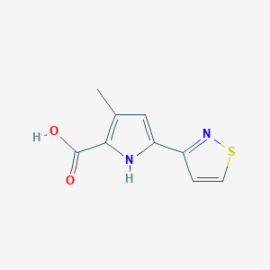 molecular formula C9H8N2O2S B13032168 5-(Isothiazol-3-yl)-3-methyl-1H-pyrrole-2-carboxylicacid 