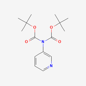 molecular formula C15H22N2O4 B13032176 3-[Bis(tert-butoxycarbonyl)amino]pyridine 