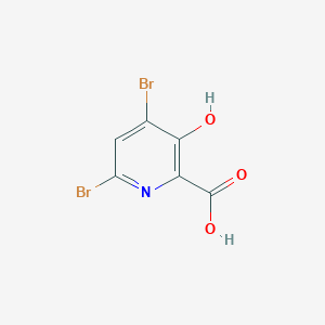 molecular formula C6H3Br2NO3 B13032216 4,6-Dibromo-3-hydroxypicolinic acid 