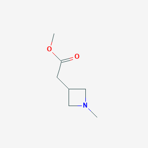 molecular formula C7H13NO2 B13032253 (1-Methyl-azetidin-3-yl)-acetic acid methyl ester 