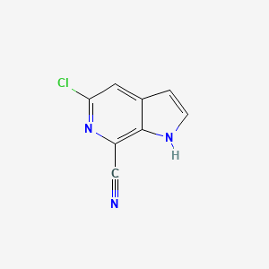 molecular formula C8H4ClN3 B13032278 5-chloro-1H-pyrrolo[2,3-c]pyridine-7-carbonitrile 