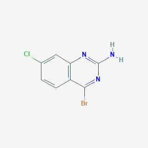 molecular formula C8H5BrClN3 B13032283 4-Bromo-7-chloroquinazolin-2-amine 