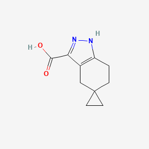 molecular formula C10H12N2O2 B13032286 1',4',6',7'-Tetrahydrospiro[cyclopropane-1,5'-indazole]-3'-carboxylic acid 