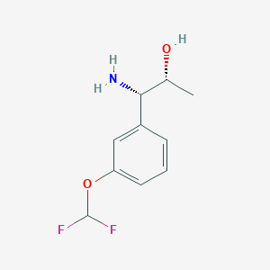 molecular formula C10H13F2NO2 B13032303 (1S,2R)-1-Amino-1-[3-(difluoromethoxy)phenyl]propan-2-OL 