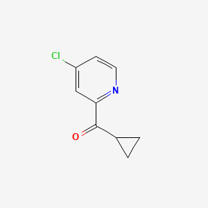 molecular formula C9H8ClNO B13032323 (4-Chloro-2-pyridinyl)cyclopropyl-methanone 