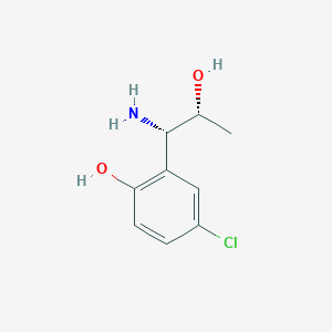 molecular formula C9H12ClNO2 B13032326 2-((1S,2R)-1-Amino-2-hydroxypropyl)-4-chlorophenol 