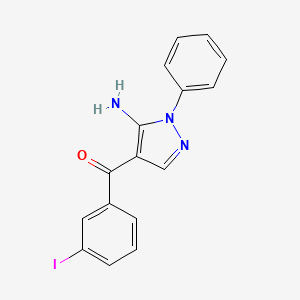 molecular formula C16H12IN3O B13032333 (5-Amino-1-phenyl-1H-pyrazol-4-YL)(3-iodophenyl)methanone 