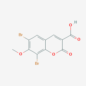 molecular formula C11H6Br2O5 B13032338 6,8-Dibromo-7-methoxy-2-oxo-2H-chromene-3-carboxylic acid 