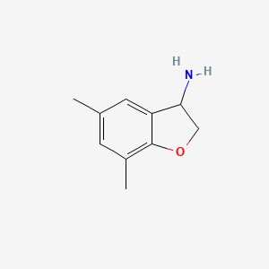 molecular formula C10H13NO B13032347 (R)-5,7-Dimethyl-2,3-dihydrobenzofuran-3-amine 