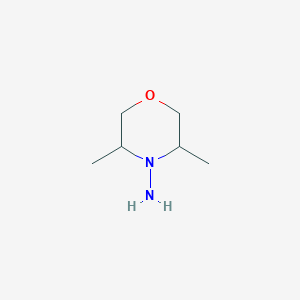 molecular formula C6H14N2O B13032355 3,5-Dimethylmorpholin-4-amine 