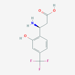 molecular formula C10H10F3NO3 B13032361 (3S)-3-Amino-3-[2-hydroxy-4-(trifluoromethyl)phenyl]propanoic acid 