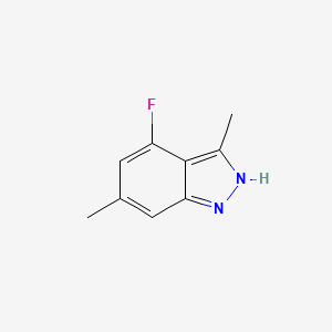 molecular formula C9H9FN2 B13032450 4-fluoro-3,6-dimethyl-1H-indazole 