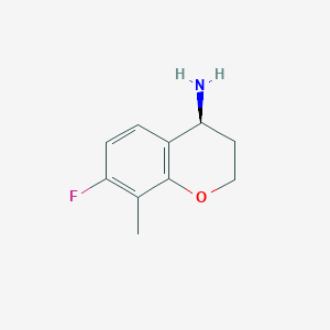 molecular formula C10H12FNO B13032452 (S)-7-Fluoro-8-methylchroman-4-amine 