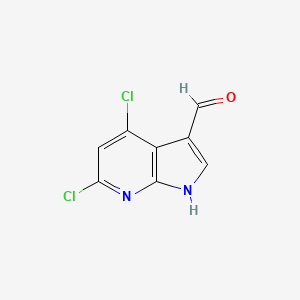 molecular formula C8H4Cl2N2O B13032466 4,6-dichloro-1H-pyrrolo[2,3-b]pyridine-3-carbaldehyde 