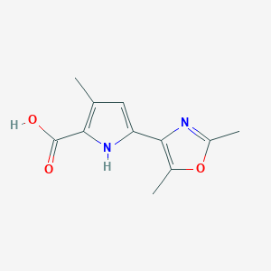 molecular formula C11H12N2O3 B13032468 5-(2,5-Dimethyloxazol-4-yl)-3-methyl-1H-pyrrole-2-carboxylicacid 