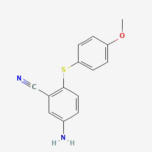 molecular formula C14H12N2OS B1303247 5-Amino-2-[(4-methoxyphenyl)sulfanyl]-benzenecarbonitrile CAS No. 306980-92-7