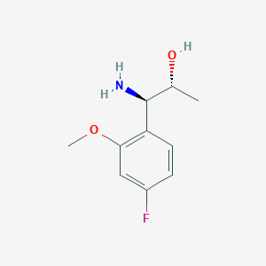 molecular formula C10H14FNO2 B13032480 (1R,2R)-1-Amino-1-(4-fluoro-2-methoxyphenyl)propan-2-OL 