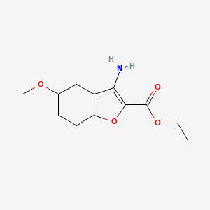 molecular formula C12H17NO4 B13032488 Ethyl 3-amino-5-methoxy-4,5,6,7-tetrahydrobenzofuran-2-carboxylate 