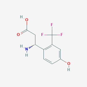 molecular formula C10H10F3NO3 B13032495 (R)-3-Amino-3-(4-hydroxy-2-(trifluoromethyl)phenyl)propanoic acid 