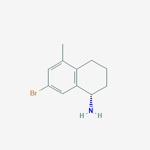 molecular formula C11H14BrN B13032512 (S)-7-Bromo-5-methyl-1,2,3,4-tetrahydronaphthalen-1-amine 