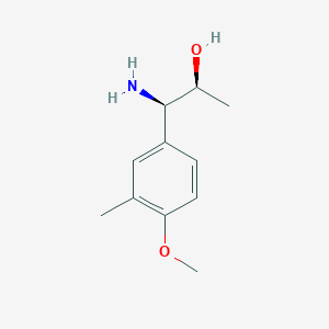 molecular formula C11H17NO2 B13032518 (1R,2S)-1-Amino-1-(4-methoxy-3-methylphenyl)propan-2-OL 