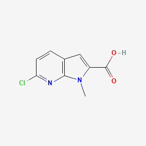 molecular formula C9H7ClN2O2 B13032520 6-chloro-1-methyl-1H-pyrrolo[2,3-b]pyridine-2-carboxylic acid 