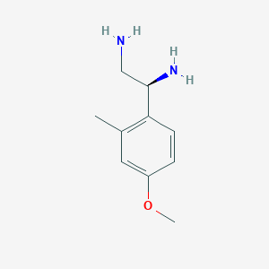 molecular formula C10H16N2O B13032539 (1S)-1-(4-Methoxy-2-methylphenyl)ethane-1,2-diamine CAS No. 1212960-34-3