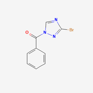 molecular formula C9H6BrN3O B13032551 (3-Bromo-1H-1,2,4-triazol-1-yl)(phenyl)methanone 