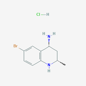 molecular formula C10H14BrClN2 B13032556 (2S,4R)-6-Bromo-2-methyl-1,2,3,4-tetrahydroquinolin-4-amine hcl 