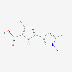 molecular formula C12H14N2O2 B13032582 5-(1,5-dimethylpyrrol-3-yl)-3-methyl-1H-pyrrole-2-carboxylic acid 