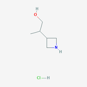 molecular formula C6H14ClNO B13032615 2-(Azetidin-3-yl)propan-1-olhydrochloride 