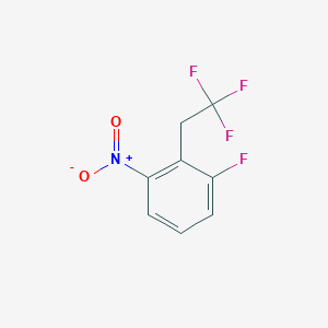 molecular formula C8H5F4NO2 B13032624 1-Fluoro-2-(2,2,2-trifluoroethyl)-3-nitrobenzene 