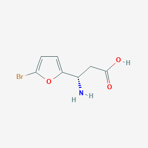 molecular formula C7H8BrNO3 B13032633 (3S)-3-Amino-3-(5-bromofuran-2-YL)propanoic acid 