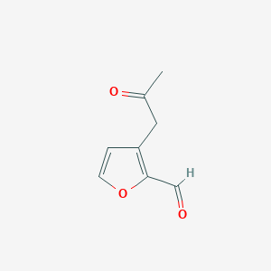 molecular formula C8H8O3 B13032641 3-(2-Oxopropyl)furan-2-carbaldehyde 