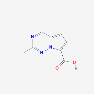 molecular formula C8H7N3O2 B13032649 2-Methylpyrrolo[2,1-f][1,2,4]triazine-7-carboxylicacid 