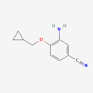 molecular formula C11H12N2O B13032675 3-Amino-4-(cyclopropylmethoxy)benzonitrile 