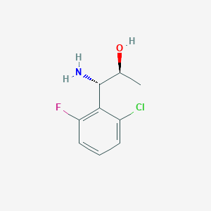 molecular formula C9H11ClFNO B13032694 (1S,2S)-1-Amino-1-(2-chloro-6-fluorophenyl)propan-2-OL 