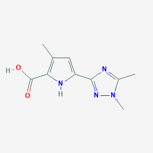 molecular formula C10H12N4O2 B13032722 5-(1,5-dimethyl-1,2,4-triazol-3-yl)-3-methyl-1H-pyrrole-2-carboxylic acid 