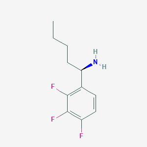 molecular formula C11H14F3N B13032725 (1R)-1-(2,3,4-Trifluorophenyl)pentylamine 