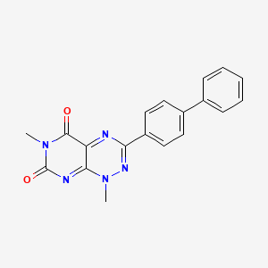 molecular formula C19H15N5O2 B13032740 3-([1,1'-Biphenyl]-4-yl)-1,6-dimethylpyrimido[5,4-e][1,2,4]triazine-5,7(1H,6H)-dione 