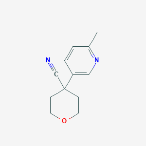 molecular formula C12H14N2O B13032745 4-(6-Methylpyridin-3-YL)tetrahydro-2H-pyran-4-carbonitrile 