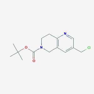 molecular formula C14H19ClN2O2 B13032795 tert-Butyl 3-(chloromethyl)-7,8-dihydro-1,6-naphthyridine-6(5H)-carboxylate 