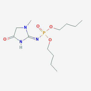 molecular formula C12H24N3O4P B13032819 (Z)-Dibutyl1-methyl-4-oxoimidazolidin-2-ylidenephosphoramidate 