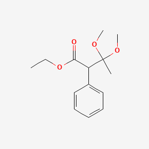 molecular formula C14H20O4 B13032823 Ethyl3,3-dimethoxy-2-phenylbutanoate 