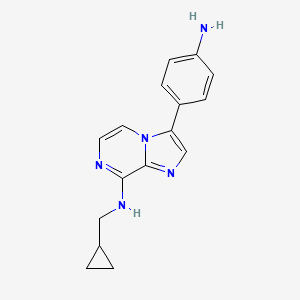 molecular formula C16H17N5 B13032839 3-(4-aminophenyl)-N-(cyclopropylmethyl)imidazo[1,2-a]pyrazin-8-amine 