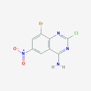 molecular formula C8H4BrClN4O2 B13032849 8-Bromo-2-chloro-6-nitroquinazolin-4-amine 