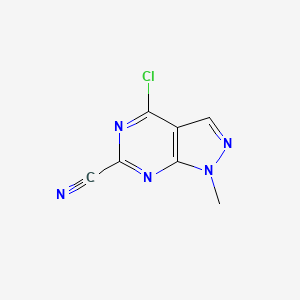 molecular formula C7H4ClN5 B13032868 4-Chloro-1-methyl-1H-pyrazolo[3,4-D]pyrimidine-6-carbonitrile 