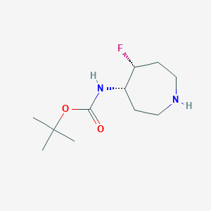 molecular formula C11H21FN2O2 B13032891 tert-butylN-[cis-5-fluoroazepan-4-yl]carbamate 