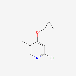 molecular formula C9H10ClNO B13032896 2-Chloro-4-cyclopropoxy-5-methylpyridine 