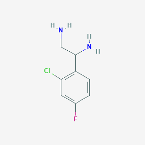 molecular formula C8H10ClFN2 B13032904 1-(2-Chloro-4-fluorophenyl)ethane-1,2-diamine 